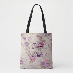 Bolsa Tote Pastel Pink & Purple Jarden Blooms Elegantes