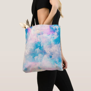 Bolsa Tote Pastel Rainbow Cloudy Sky Aestético