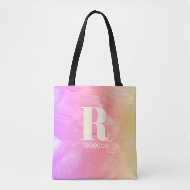 Bolsa Tote Pastel Rainbow Ombre Penas de Swan (Frente)