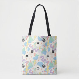 Bolsa Tote Pastel Retro Memphis Pattern Swirls