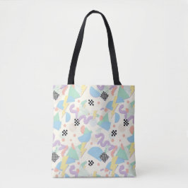 Bolsa Tote Pastel Retro Memphis Pattern Swirls