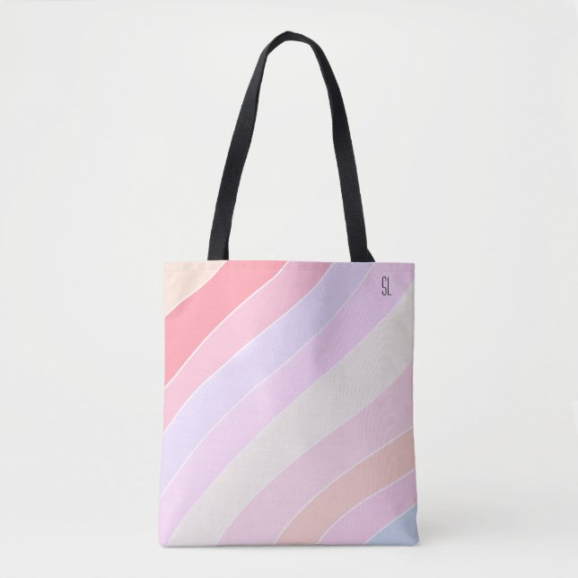 Bolsa Tote Pastel Stripes Personalizadas (Frente)