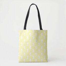 BOLSA TOTE PASTEL SUNSHINE AMARELO COM PÉS BRANCOS PEQUENOS