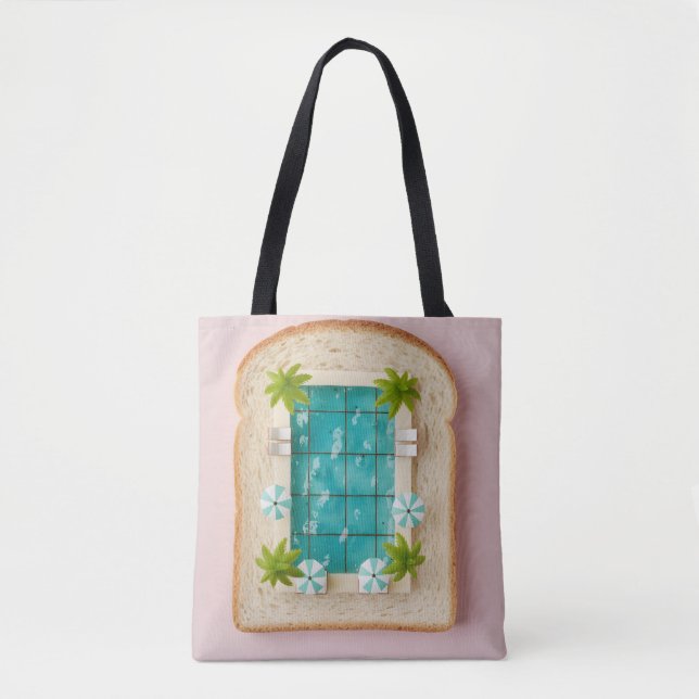 Bolsa Tote Pastel Vaporwave Pool Toast (Frente)