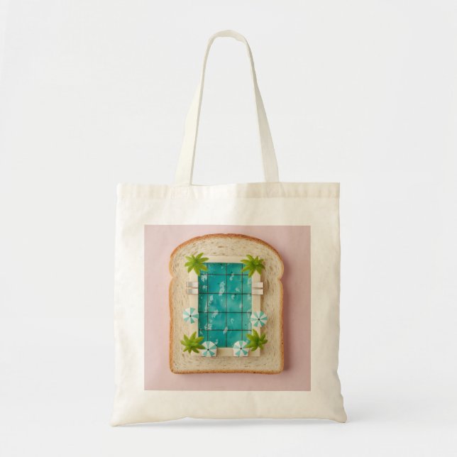 Bolsa Tote Pastel Vaporwave Pool Toast (Frente)
