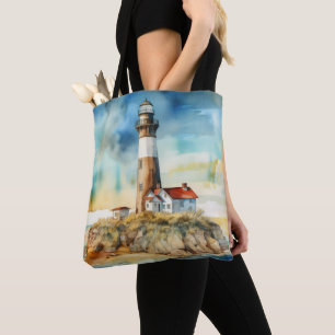 BOLSA TOTE PASTEL WATERCOLOR LUZ DE VERÃO NA PRAIA