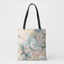 Bolsa Tote Pastel Whimsy Swirls: Um Sonho de Dia de Cottageco