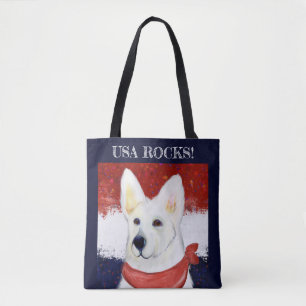 Bolsa Tote  Pastor Alemão Branco   