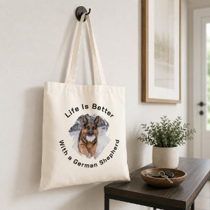 Bolsa Tote Pastor Alemão Foto GSD A Vida é Melhor