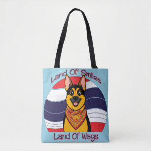 Bolsa Tote Pastor Alemão Na Tailândia Terra De Sorrisos E Aba