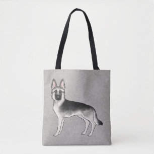 Bolsa Tote Pastor Alemão Silver Sable Cachorro de Desenho Ani