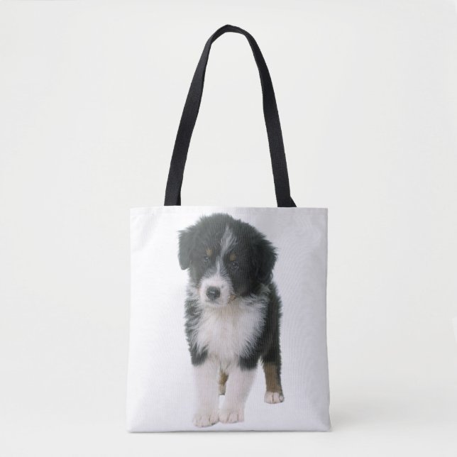 Bolsa Tote Pastor australiano Aussie Puppy Dog (Frente)