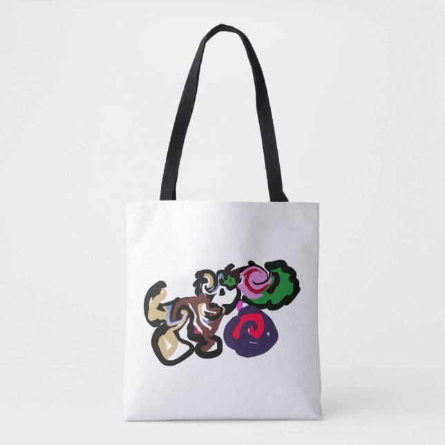 Bolsa Tote Pastor australiano e rosas alegria (Frente)