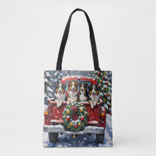 Bolsa Tote Pastor Australiano Natal Caminhonete Vermelha Fest