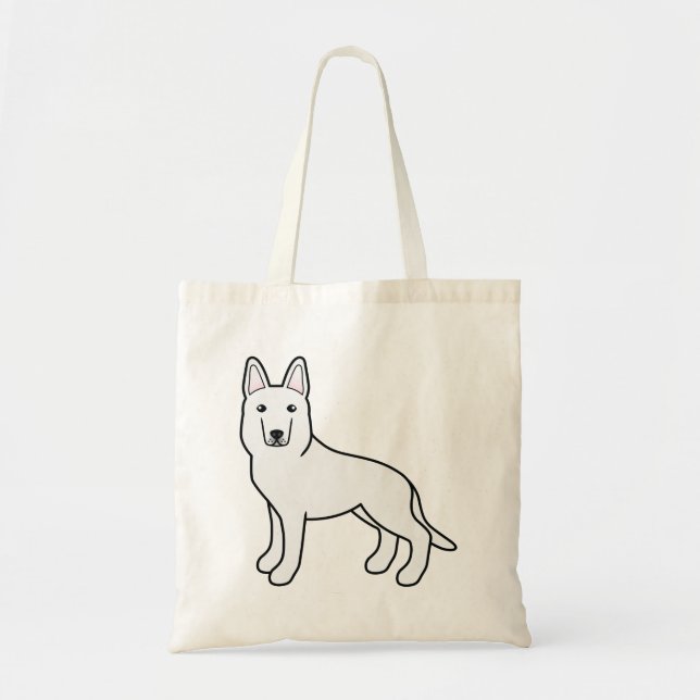 Bolsa Tote Pastor branco/German shepherd branco (Frente)