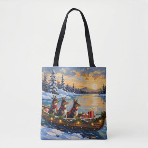 Bolsa Tote Pastor da Anatólia Barco de Natal Feriado