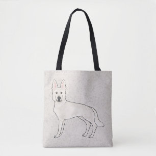 Bolsa Tote Pastor Suíço Branco Pastor Alemão Branco Cachorro