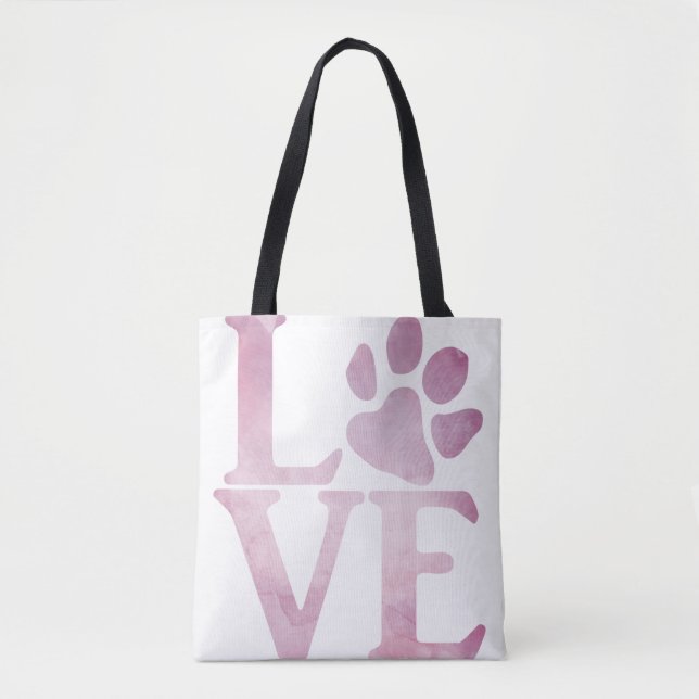 Bolsa Tote Pata de Amor Rosa Clássica (Frente)