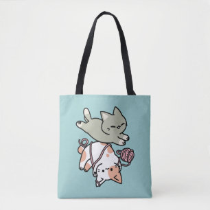 Bolsa Tote Patas e Diversão – Ilustração de Gato Adorável