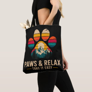 Bolsa Tote Patas e Relaxe Vá com Calma Montanhas Vintage Cach