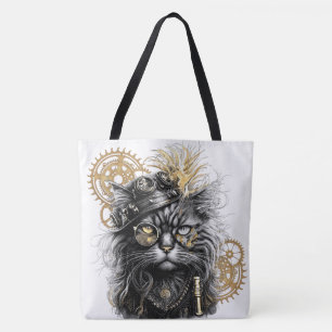 Bolsa Tote Patas Espirituosas O Gato Funky Steampunk 