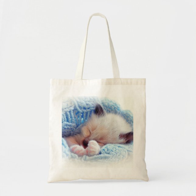 Bolsa Tote Patas Siamese do gatinho do sono (Frente)