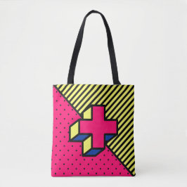 Bolsa Tote Patch Neo-Memphis - Sinal Cross/Plus