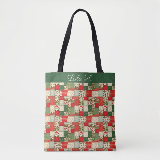 Bolsa Tote Patches de Natal (Frente)