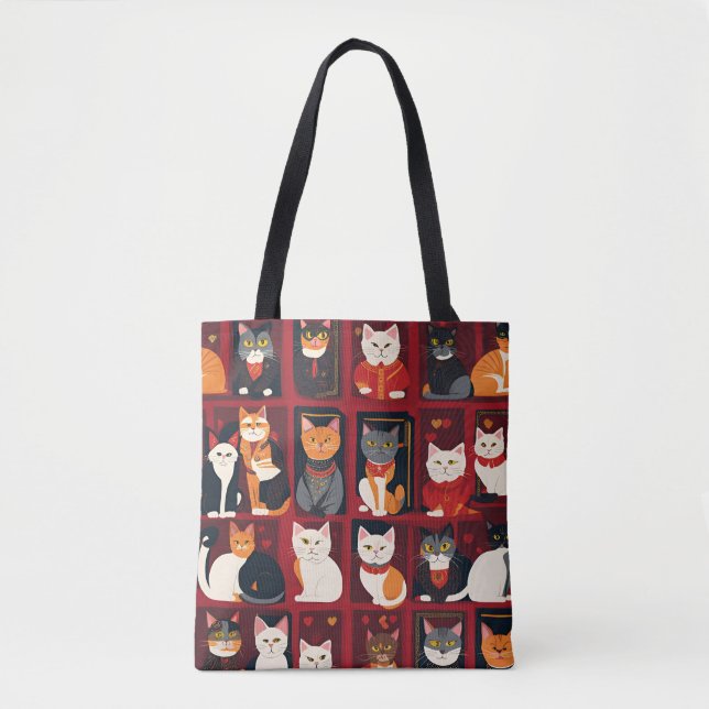 Bolsa Tote patchwork cats Ai art tobag (Frente)