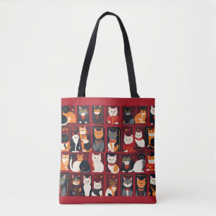 Bolsa Tote patchwork cats AI art tosbag