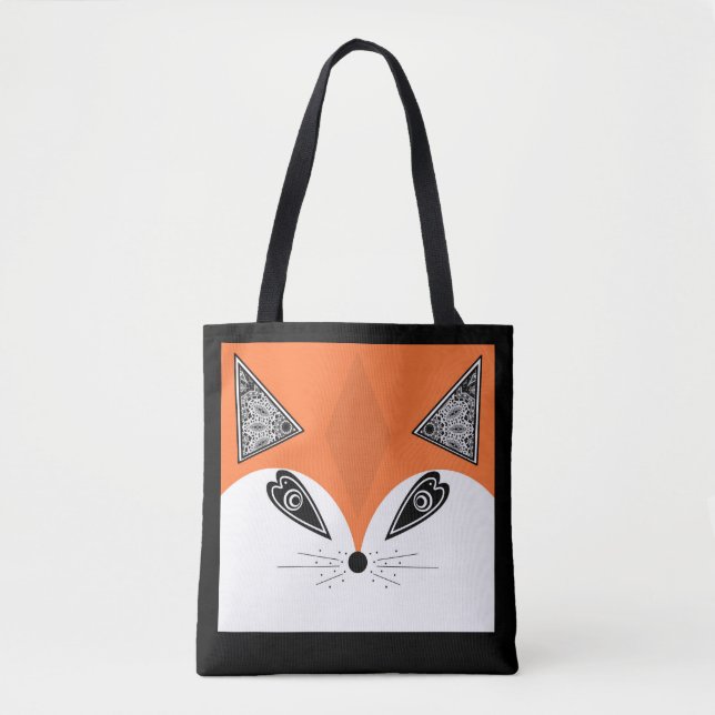 Bolsa Tote Patchwork Fox, applique Fox, Fox, Crianças (Frente)