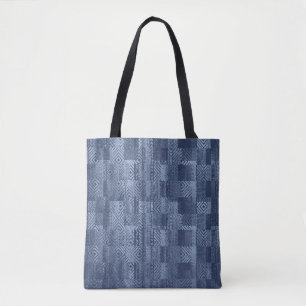 Bolsa Tote Patchwork Memphis de Abstrato Denim minimo