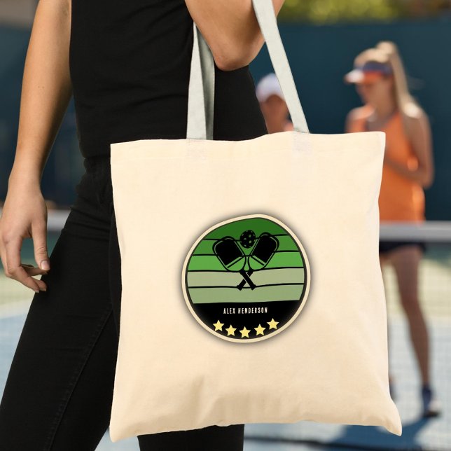 Bolsa Tote Patilhão Verde (Green Pickleball Paddle Tote Bag)