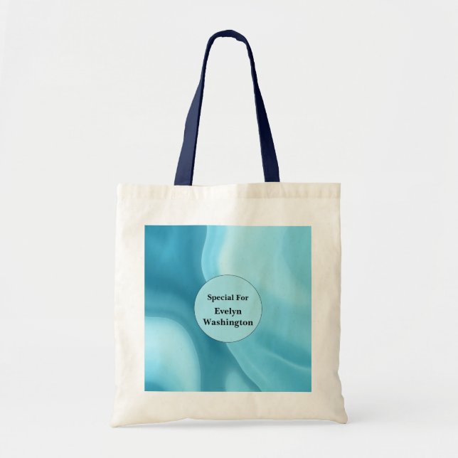 Bolsa Tote Patina Blue Soft Glow Gradient Abstract (Frente)