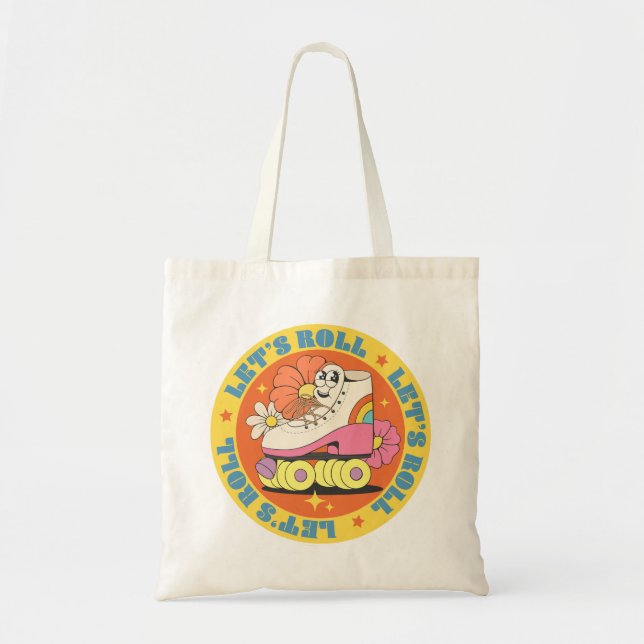Bolsa Tote Patinação Retrô sobre Rodas (Frente)