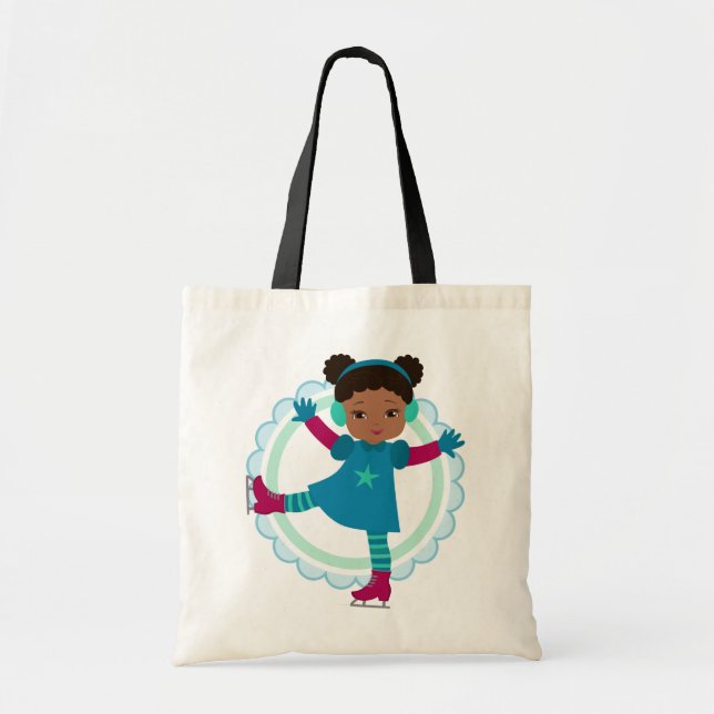 Bolsa Tote Patinador de Gelo Afro-Americano - Skatat Desporti (Frente)