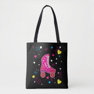 Bolsa Tote Patinagem de rolo cor-de-rosa dos skates de rolo