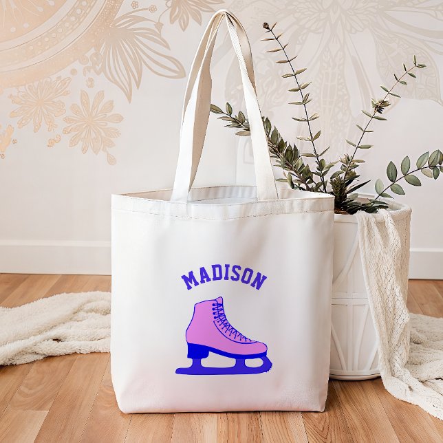 Bolsa Tote Patins de gelo cor-de-rosa para crianças (Criador carregado)