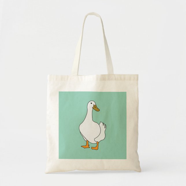 Bolsa Tote Pato branco de pássaro (Frente)