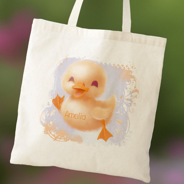 Bolsa Tote Pato-Cinto Nome do Bebê Pastel Duque (Criador carregado)