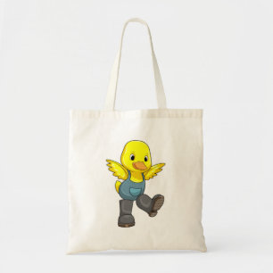 Bolsa Tote Pato como agricultor com botas