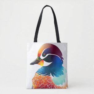 Bolsa Tote Pato de mandarim - Natureza selvagem - pintura ani