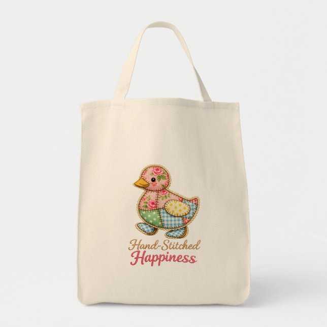 Bolsa Tote Pato em Patchwork – “Felicidade Costura (Frente)