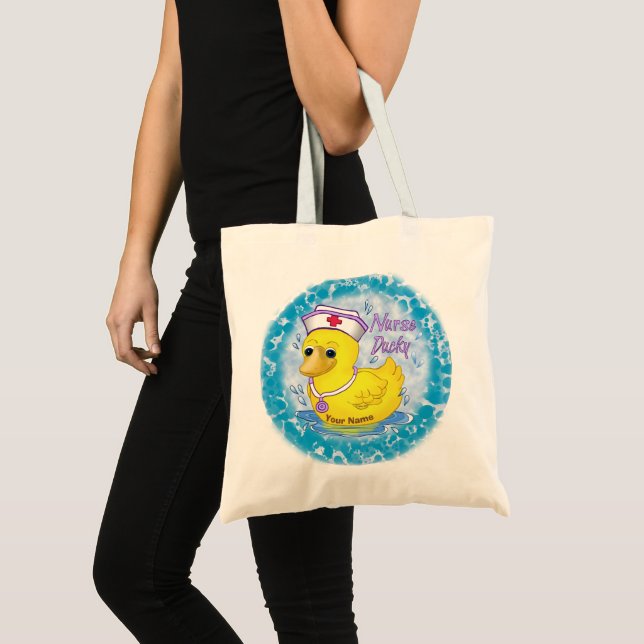 Bolsa Tote Pato fofo enfermeira  (Frente (produto))