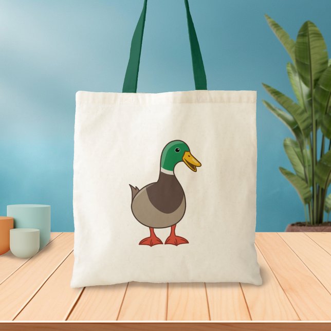 Bolsa Tote Pato Manso Cartoon Adorável (Criador carregado)