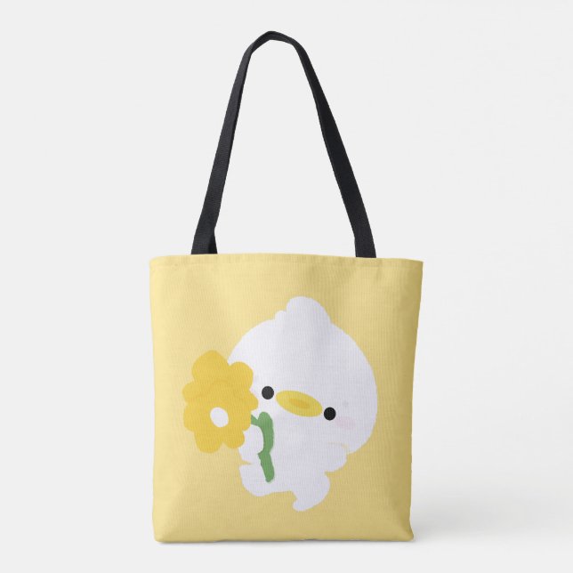Bolsa Tote Pato Romântico Fofo (Verso)