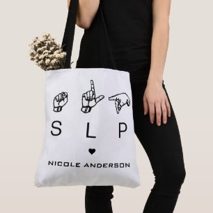 Bolsa Tote Patologista de Linguagem de SLP Personalizado ASL