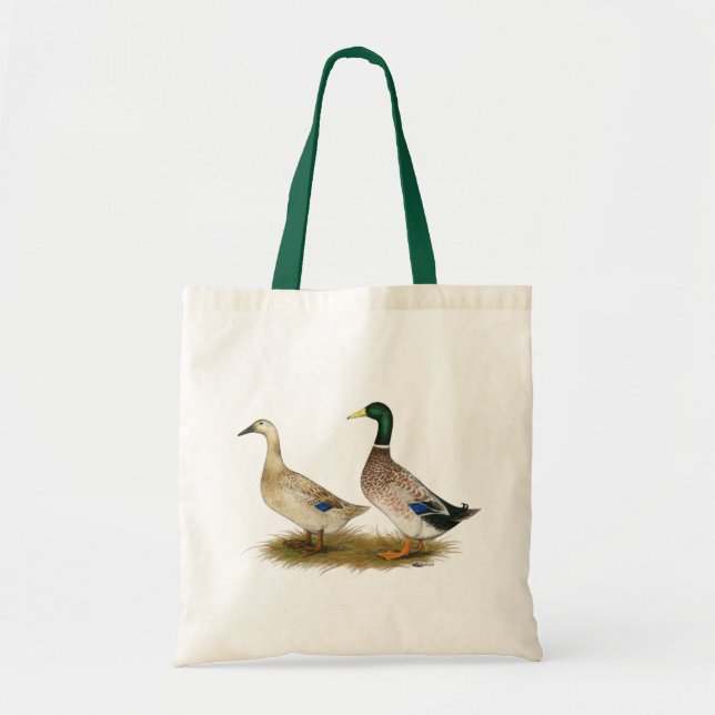 Bolsa Tote Patos:  Harlequin de prata de Galês (Frente)