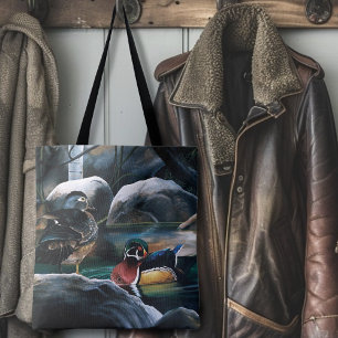 Bolsa Tote Patos Selvagens Casal Lago Natureza Vida Selvagem 