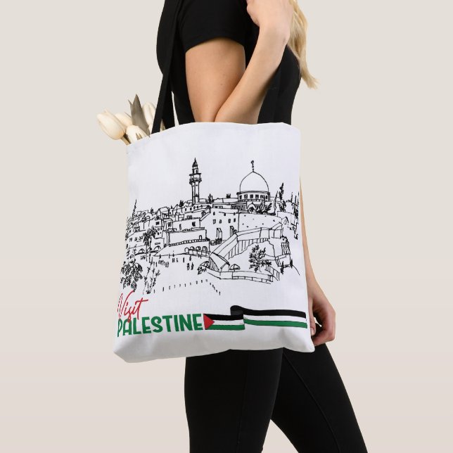 Bolsa Tote Patrimônio e Esperança Palestinianos (Close Up)